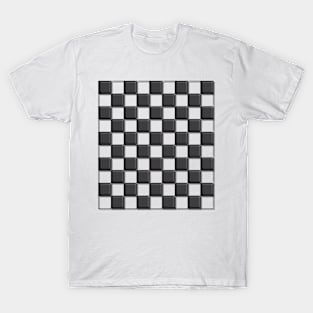 Geometric black checkered 3D design T-Shirt